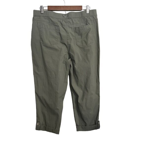 Chico's Womens Green Elastic Waist Pockets Convertible High Rise Pants Large/12 - Picture 10 of 10